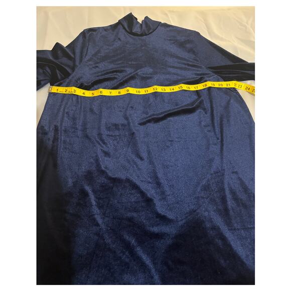 Anthropologie Women's Amandi Velvet Long Sleeve Maxi Dress  Blue Size Medium - Picture 7 of 16